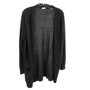 Womens Size Medium New Scotland Dark Gray Angora Blend Longline Cardigan Sweater